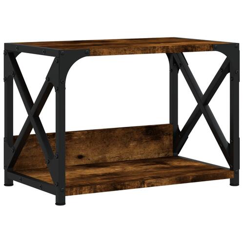 Printerstativ 2 hylder 44x26x31,5 cm konstrueret træ røget eg