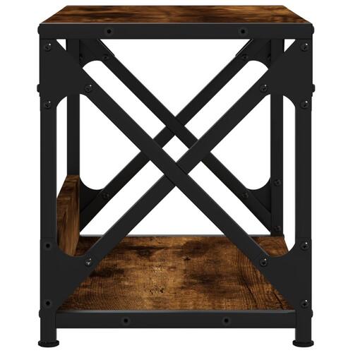 Printerstativ 2 hylder 44x26x31,5 cm konstrueret træ røget eg