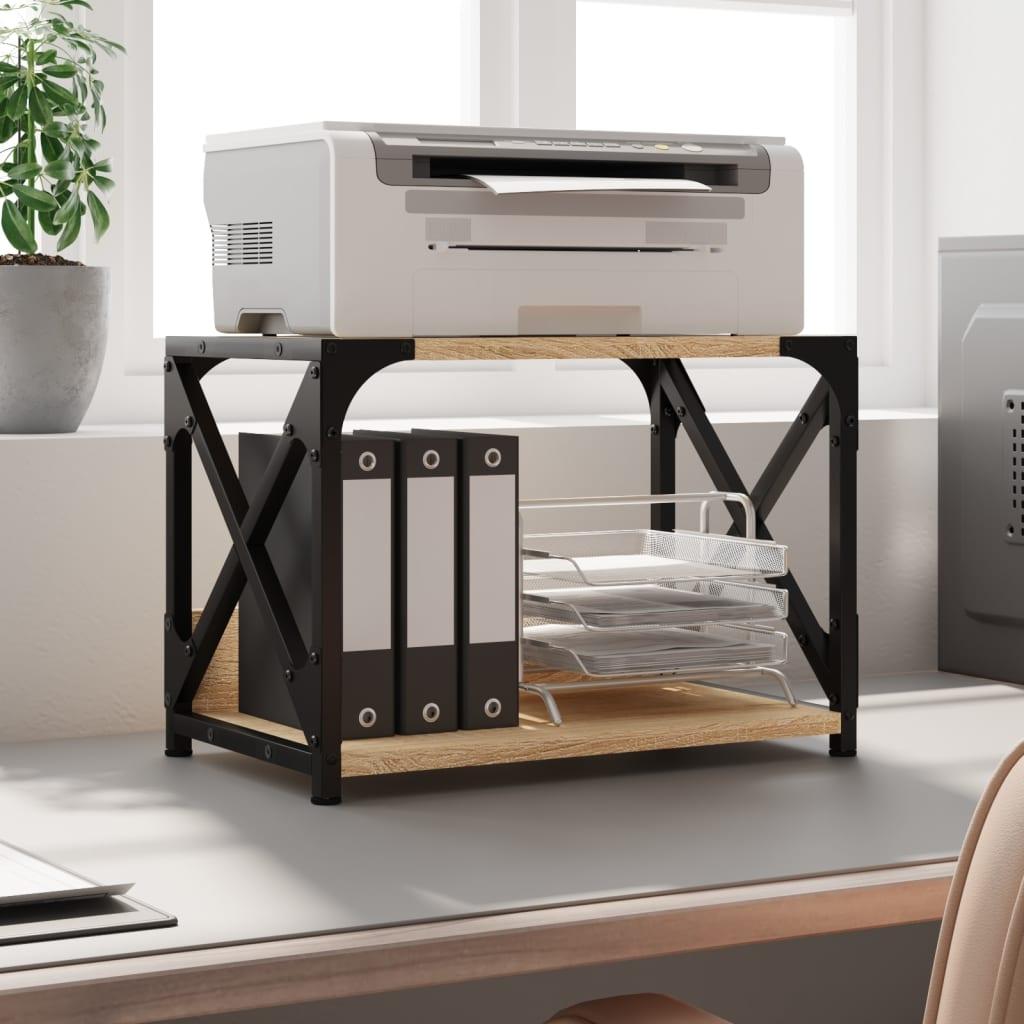 Printerstativ 2 hylder 44x26x31,5 cm konstrueret træ sonoma-eg billede