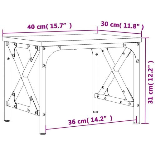 Printerstativ 40x30x31 cm konstrueret træ grå sonoma-eg