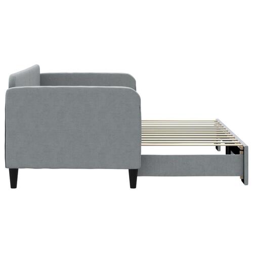 Daybed med udtræk 80x200 cm stof lysegrå