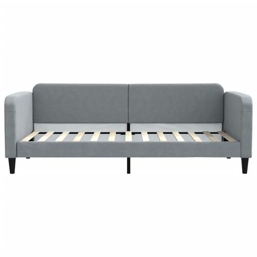 Daybed med udtræk 90x200 cm stof lysegrå