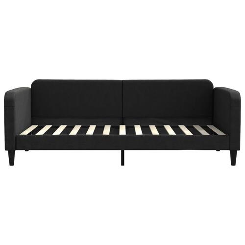 Daybed med udtræk 90x200 cm stof sort