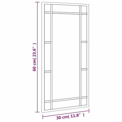 Vægspejl 30x60 cm rektangulært jern sort