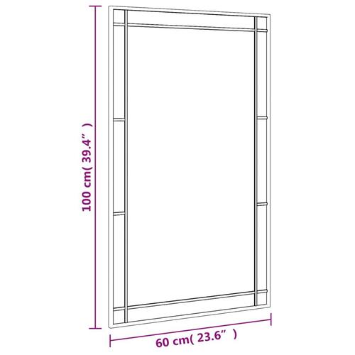 Vægspejl 60x100 cm rektangulært jern sort