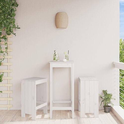 Barstole 2 stk. 40x36x75 cm massivt fyrretræ hvid
