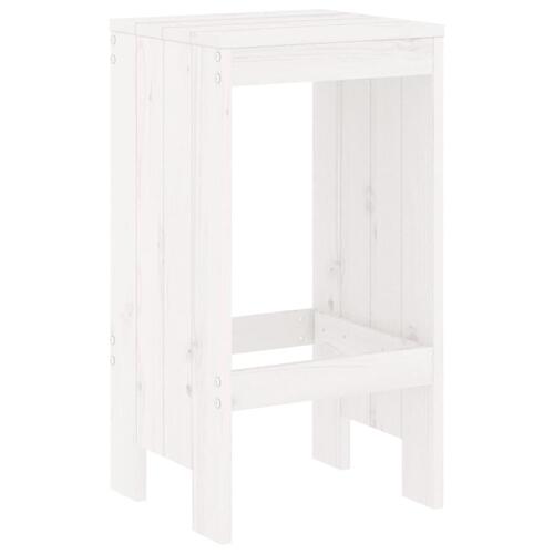 Barstole 2 stk. 40x36x75 cm massivt fyrretræ hvid