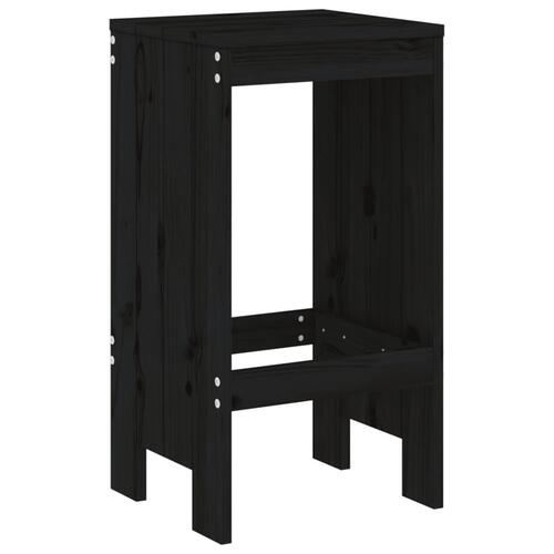 Barstole 2 stk. 40x36x75 cm massivt fyrretræ sort