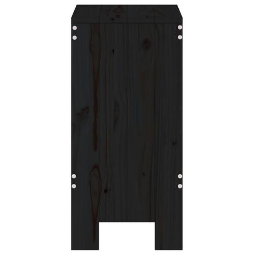 Barstole 2 stk. 40x36x75 cm massivt fyrretræ sort