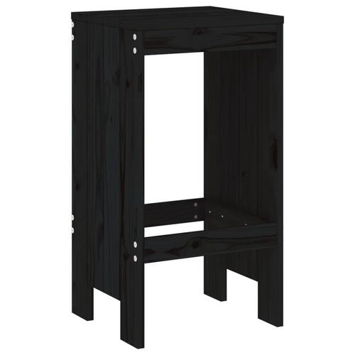 Barstole 2 stk. 40x36x75 cm massivt fyrretræ sort