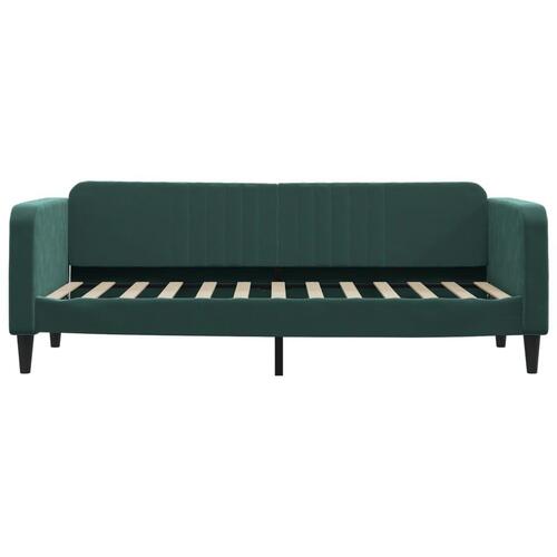 Daybed med udtræk og skuffer 80x200 cm velour mørkegrøn