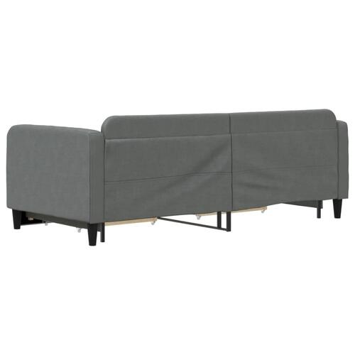 Daybed med udtræk og skuffer 90x190 cm stof mørkegrå