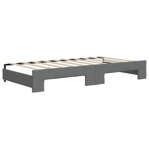 Daybed med udtræk og skuffer 90x190 cm stof mørkegrå