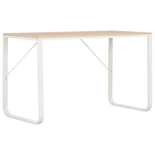 Computerbord 120 x 60 x 73 cm hvid og egetræsfarve