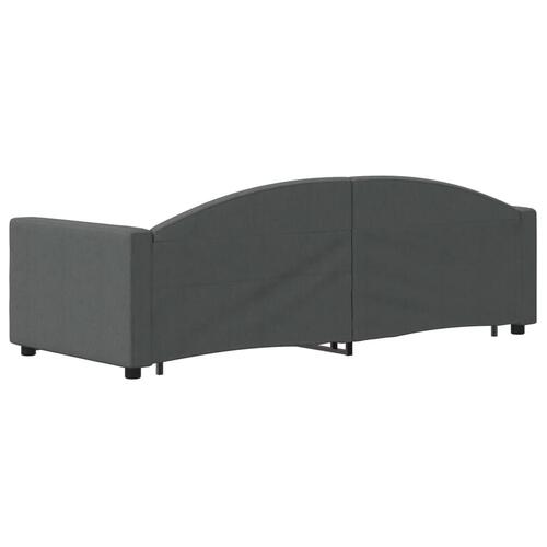 Daybed med udtræk og skuffer 80x200 cm stof mørkegrå