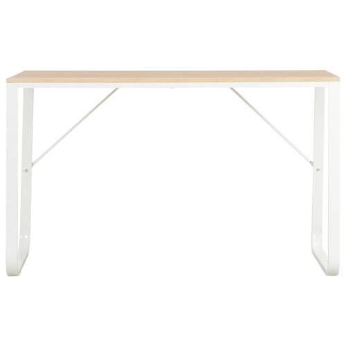 Computerbord 120 x 60 x 73 cm hvid og egetræsfarve