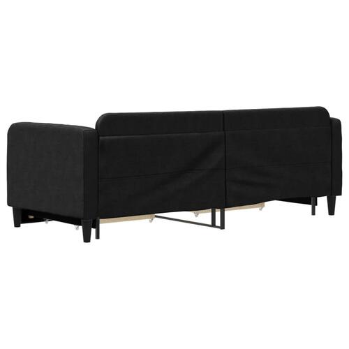 Daybed med udtræk og skuffer 80x200 cm stof sort