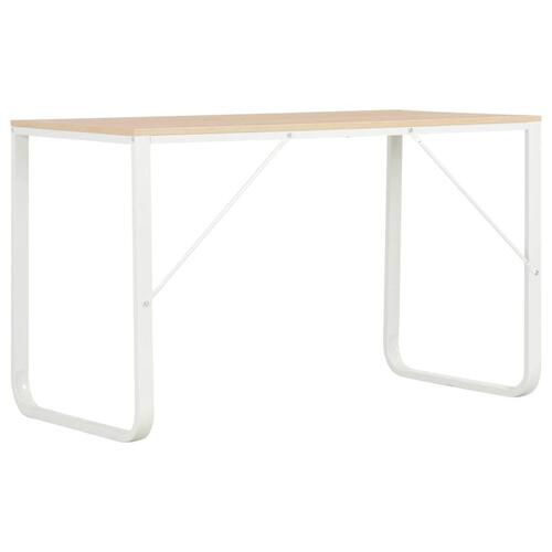 Computerbord 120 x 60 x 73 cm hvid og egetræsfarve