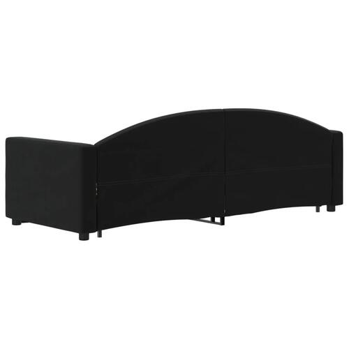 Daybed med udtræk og skuffer 80x200 cm velour sort