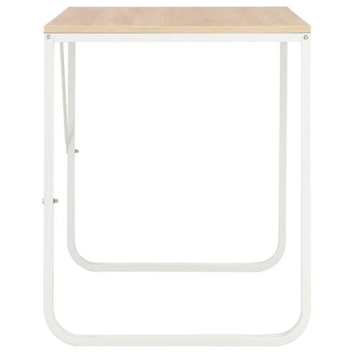 Computerbord 120 x 60 x 73 cm hvid og egetræsfarve