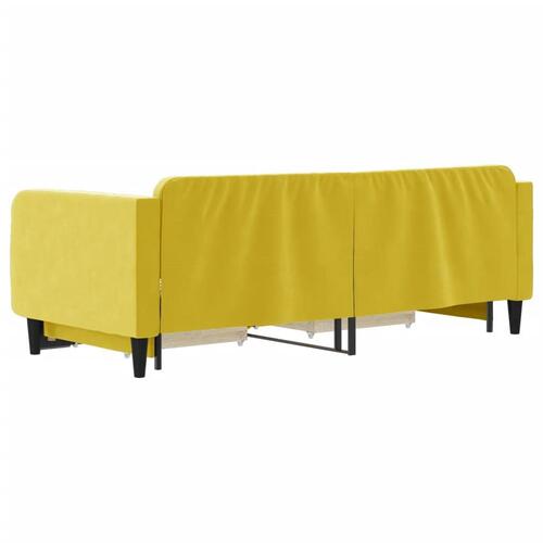 Daybed med udtræk og skuffer 90x200 cm velour gul