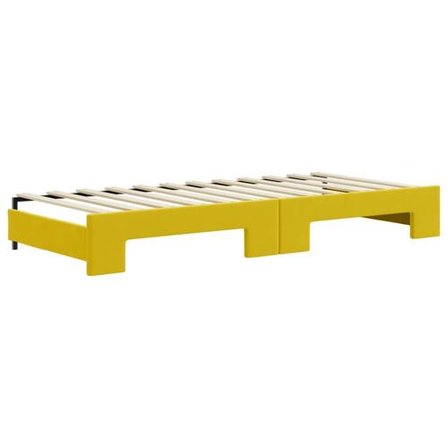 Daybed med udtræk og skuffer 90x200 cm velour gul