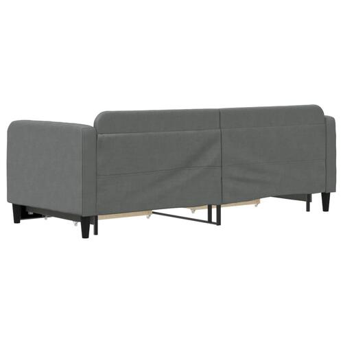 Daybed med udtræk og skuffer 80x200 cm stof mørkegrå