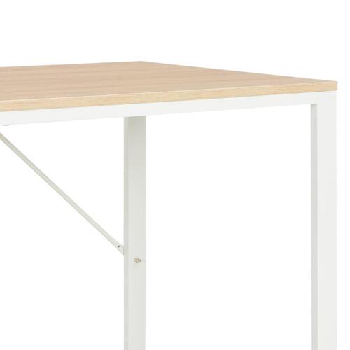 Computerbord 120 x 60 x 73 cm hvid og egetræsfarve