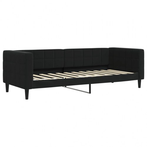 Daybed med udtræk og 2 skuffer 80 x 200 cm - sort velour