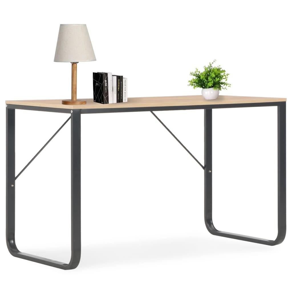 Computerbord 120x60x73 cm sort og egetræsfarve
