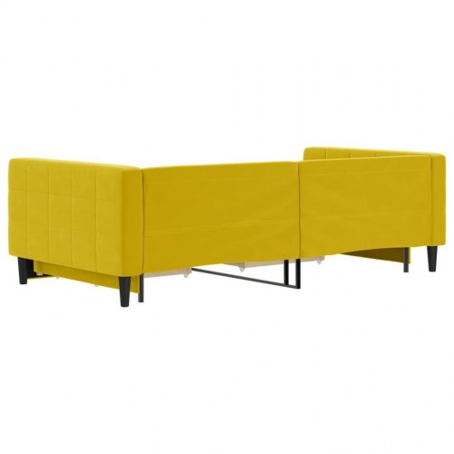 Daybed med udtræk og 2 skuffer 100 x 200 cm - gul