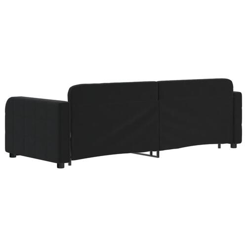 Daybed med udtræk og skuffer 80x200 cm velour sort