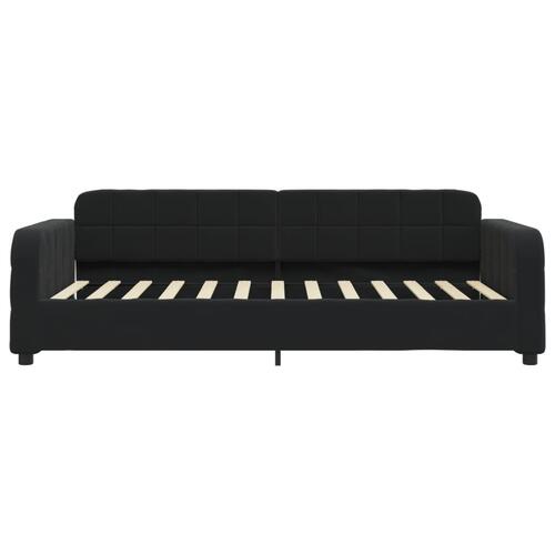 Daybed med udtræk og skuffer 80x200 cm velour sort