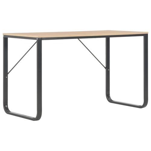 Computerbord 120x60x73 cm sort og egetræsfarve