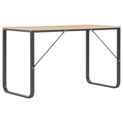 Computerbord 120x60x73 cm sort og egetræsfarve