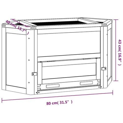 Hamsterbur 80x40x43 cm massivt fyrretræ