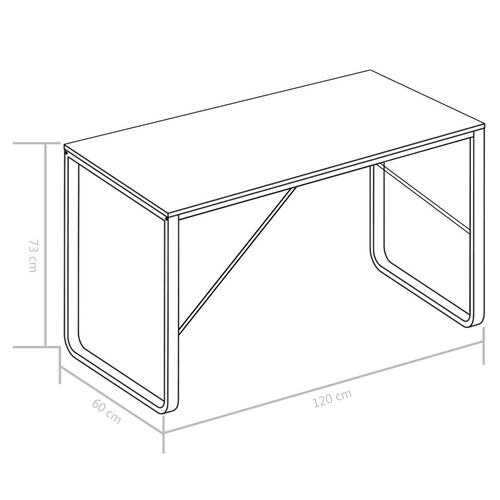 Computerbord 120x60x73 cm sort og egetræsfarve