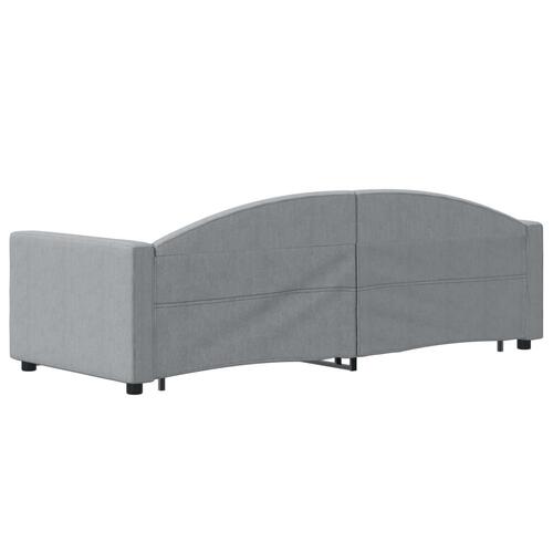 Daybed med udtræk 80x200 cm stof lysegrå