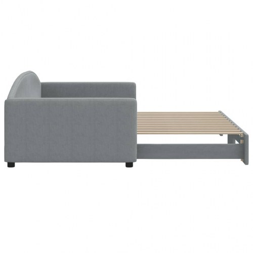 Daybed med udtræk 100 x 200 cm - lysegrå