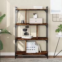 Bogreol 76x32x123 cm 4 hylder konstrueret træ røget eg