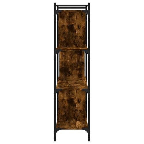 Bogreol 76x32x123 cm 4 hylder konstrueret træ røget eg