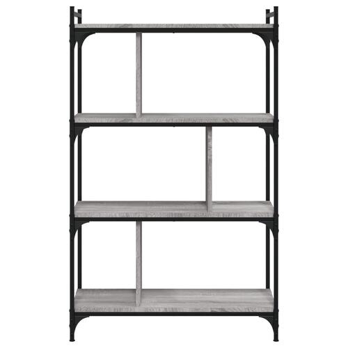 Bogreol 76x32x123 cm 4 hylder konstrueret træ grå sonoma-eg
