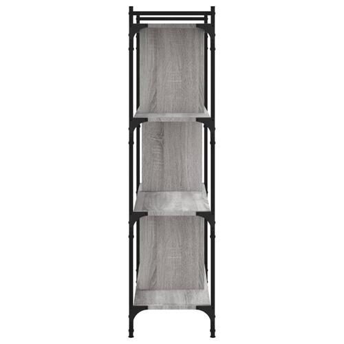 Bogreol 76x32x123 cm 4 hylder konstrueret træ grå sonoma-eg