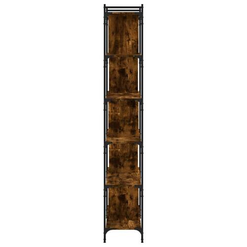 Bogreol 76x32x192 cm 6 hylder konstrueret træ røget eg
