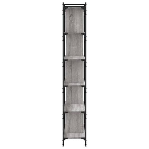 Bogreol 76x32x192 cm 6 hylder konstrueret træ grå sonoma-eg