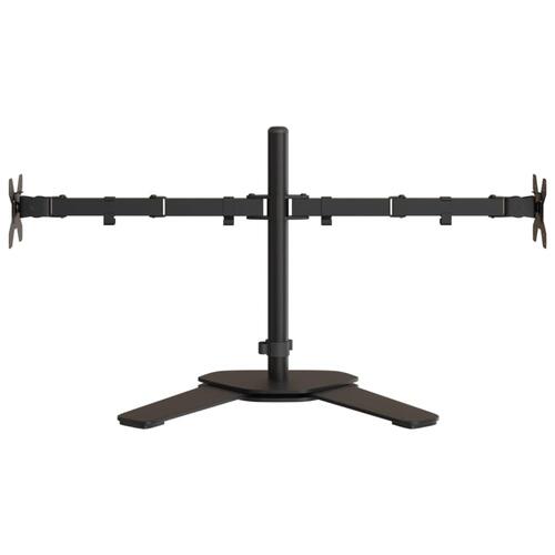 Dobbelt skærmstativ VESA 75/100 mm stål sort