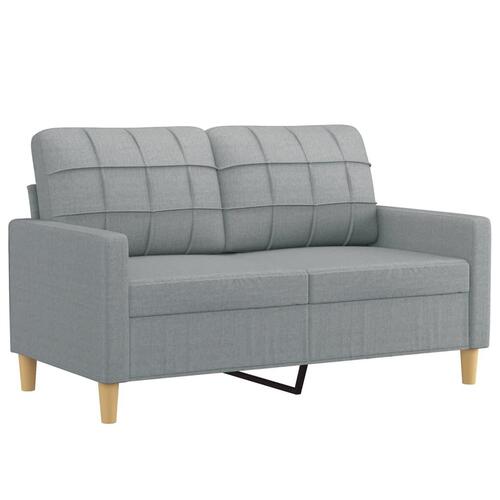 3 personers sofa med hynder stof lysegrå