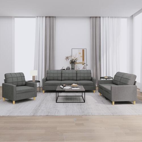 3 personers sofa med hynder stof mørkegrå