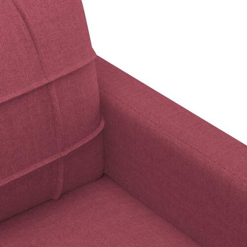 2 personers sofa med hynder stof vinrød