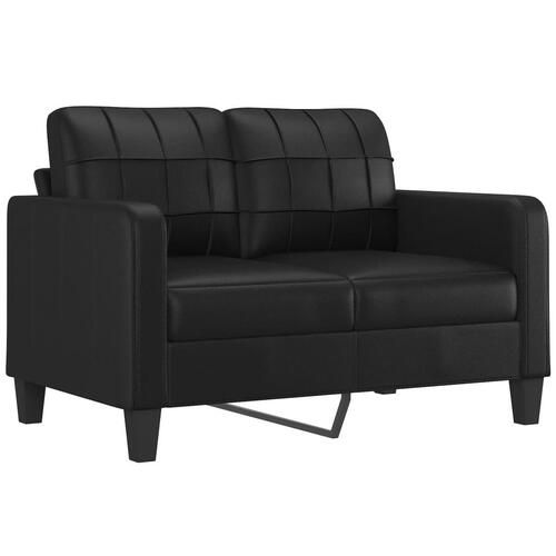 Sofasæt 4 dele med hynder kunstlæder sort